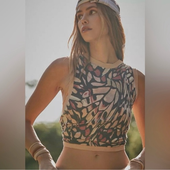 Free People Movement Love Tank in Neutral Butterfly Size XS - Picture 1 of 8